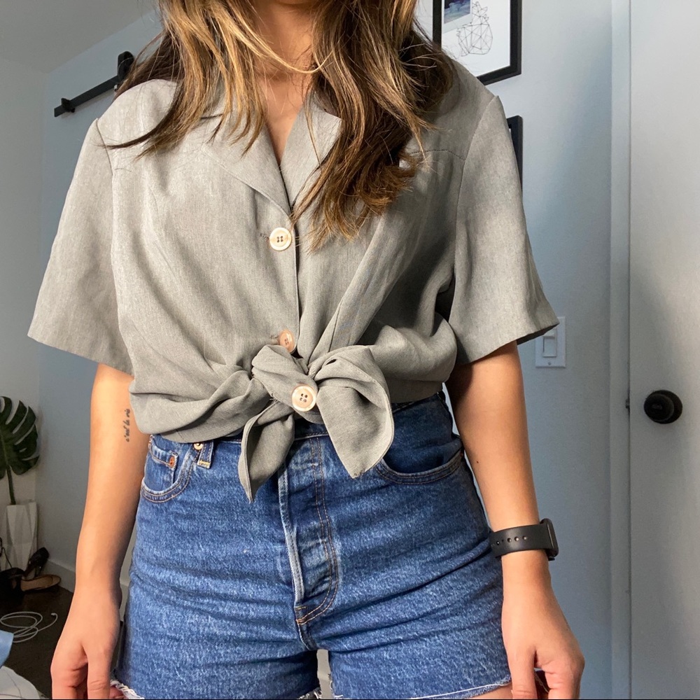 Vintage Gray Button Down